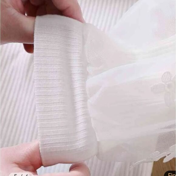 Fashionable Lase Embroidered Flowers Sleeve Sweater, girls 8-10 years, cotton - Picture 4 of 4